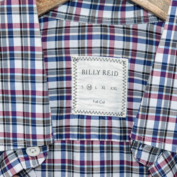 BILLY REID Men's Full Cut Button Down Shirt Multi color check plaid size Medium - Picture 2 of 5